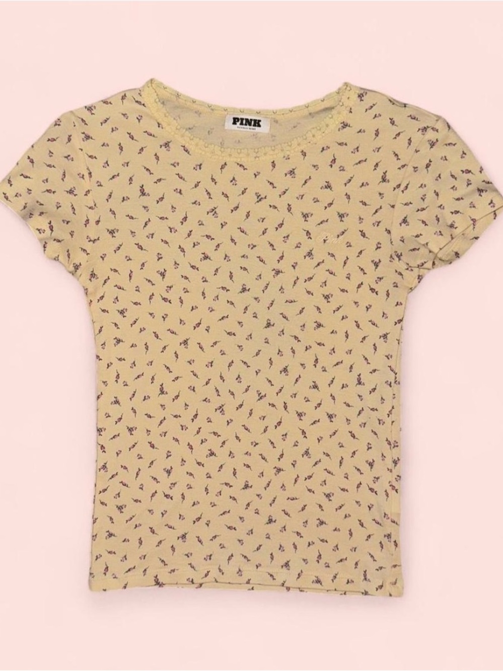 PINK Victoria’s Secret 100% Cotton Floral Print Baby Tee